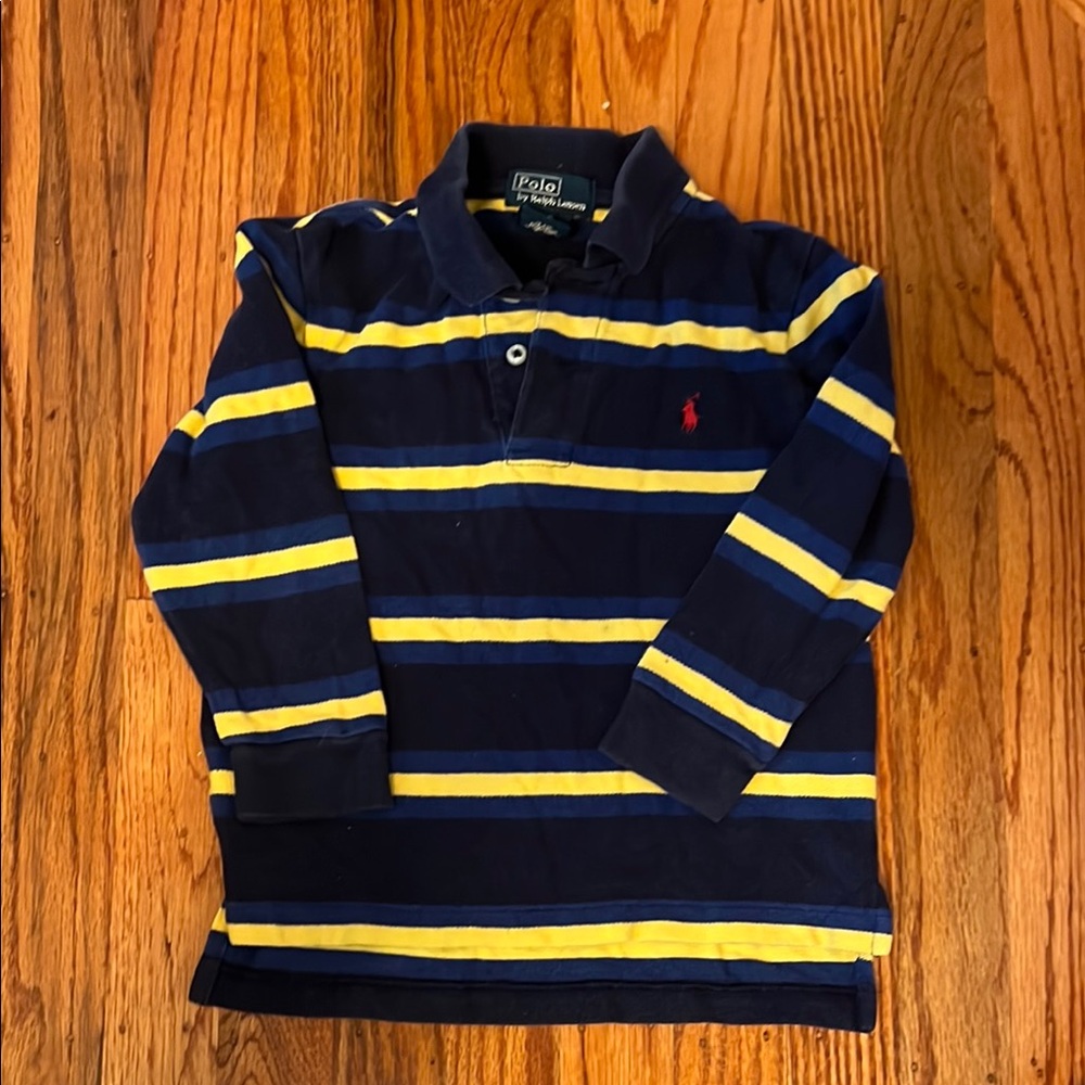 Polo by Ralph Lauren Blue and Yellow Striped Polo Shirt